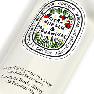 Lemongrass & Geranium Summer body spray with essential oils