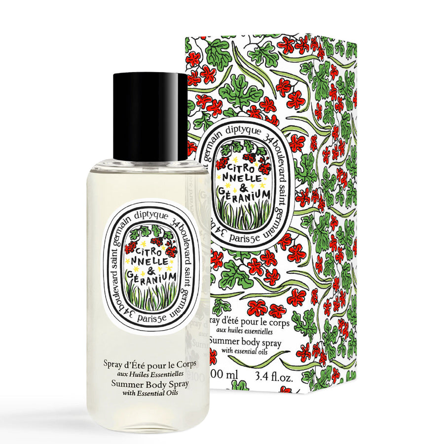 Lemongrass & Geranium Summer body spray with essential oils